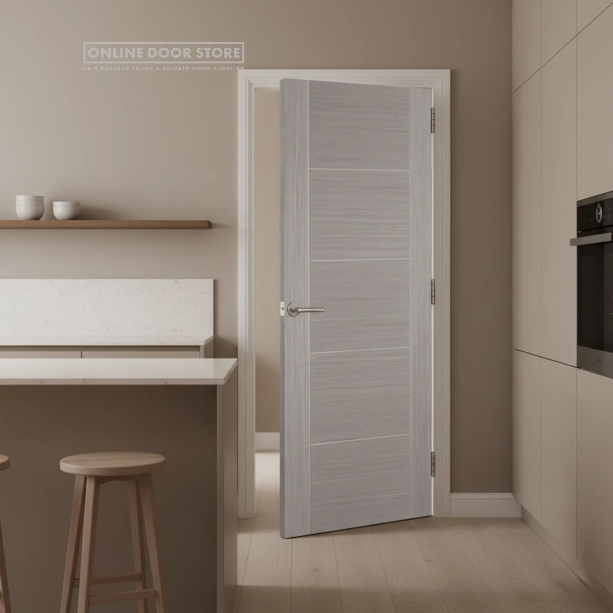 LPD Light Grey Vancouver 5P Internal Door - Image 2