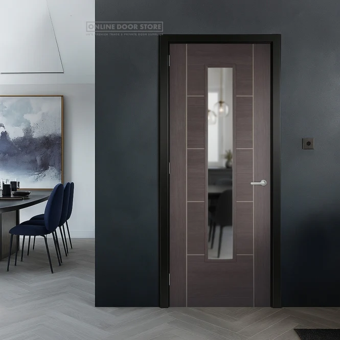LPD Medium Grey Laminated Vancouver Internal Glazed Door - Image 3