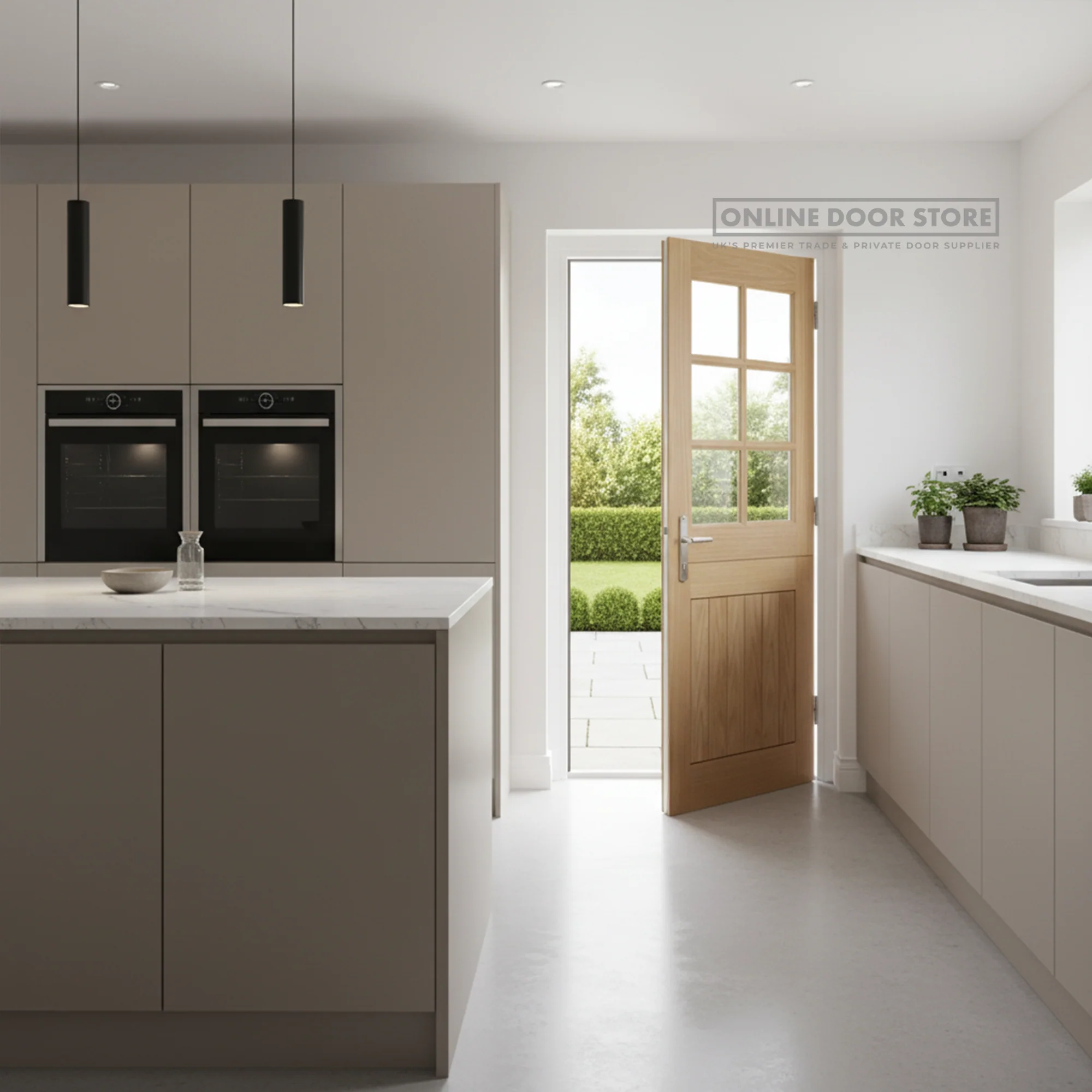LPD Oak Cottage Stable External Glazed Door 6L - Image 2