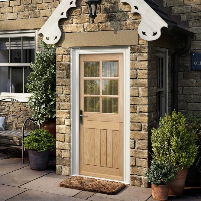 LPD Oak Cottage Stable External Glazed Door 6L - Image 3