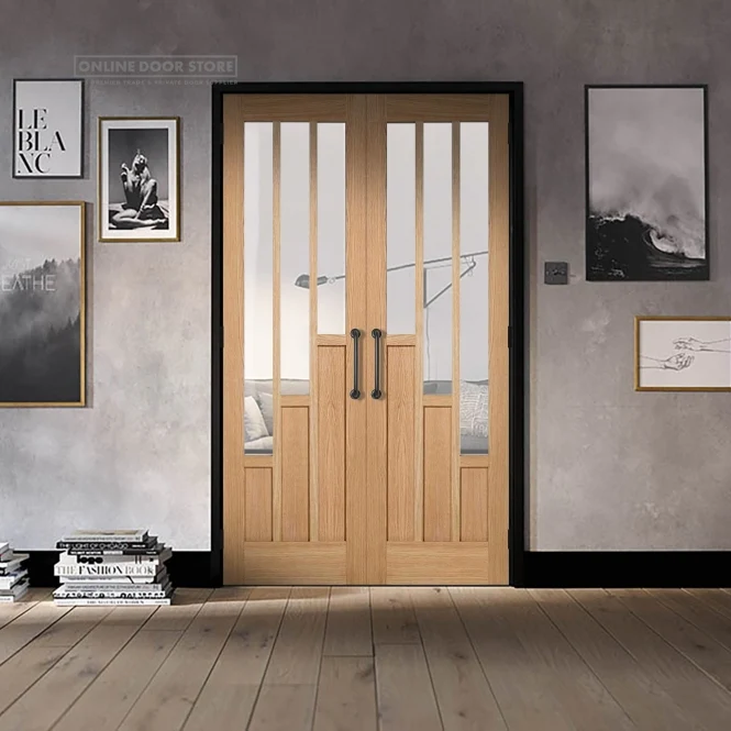 LPD Oak Coventry PrePre-Finished Internal Glazed Door 3L Pairs - Image 3