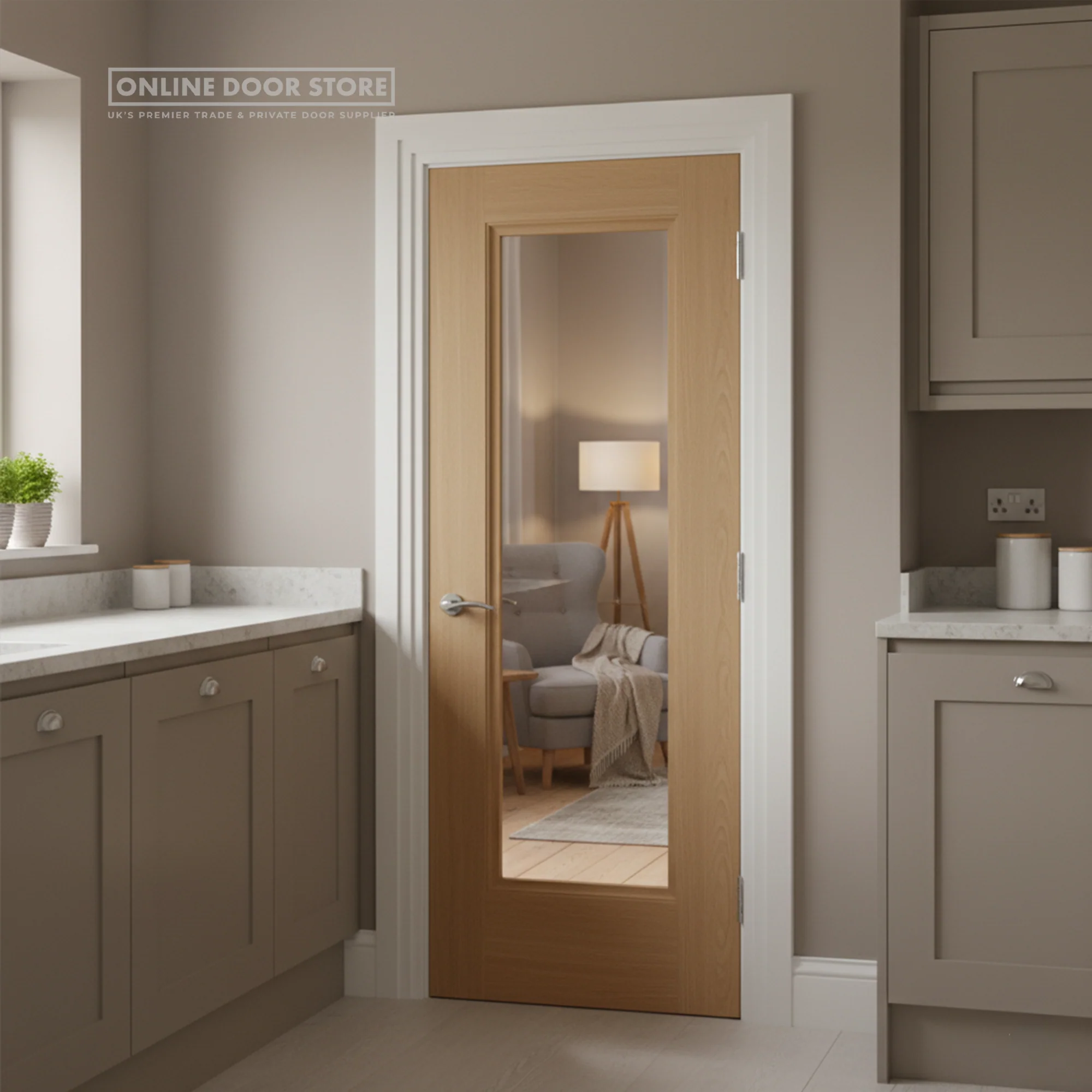 LPD Oak Eindhoven Internal Glazed Door 1L - Image 2