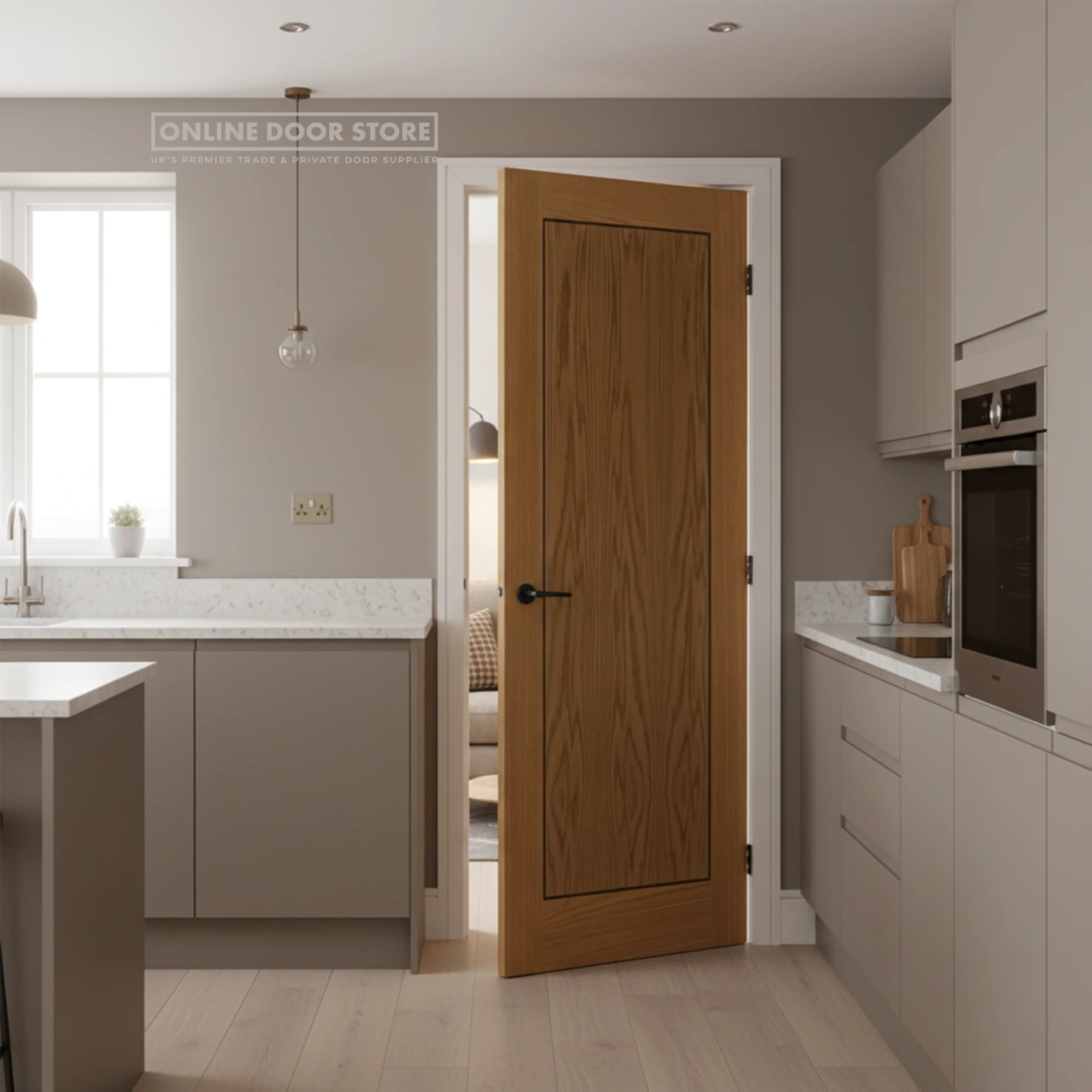 LPD Oak Inlay 1 Panel Internal Door - Image 2