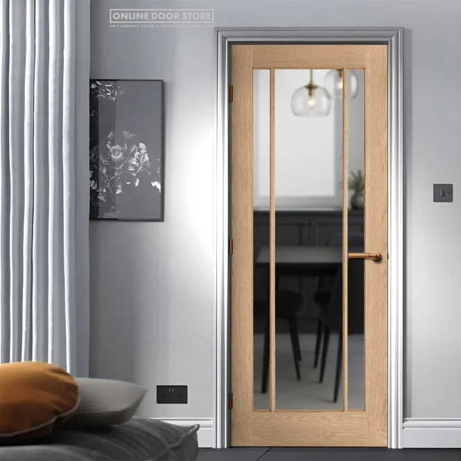 LPD Oak Lincoln Unfinished 3 Light Internal Glazed Door - Image 3