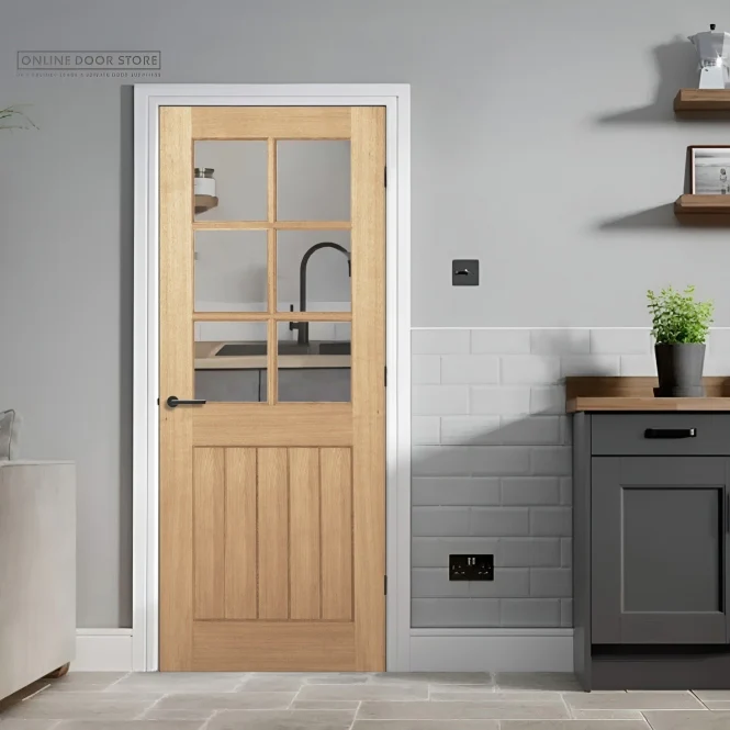 LPD Oak Mexicano Unfinished 6 Light Glazed Door - Image 3