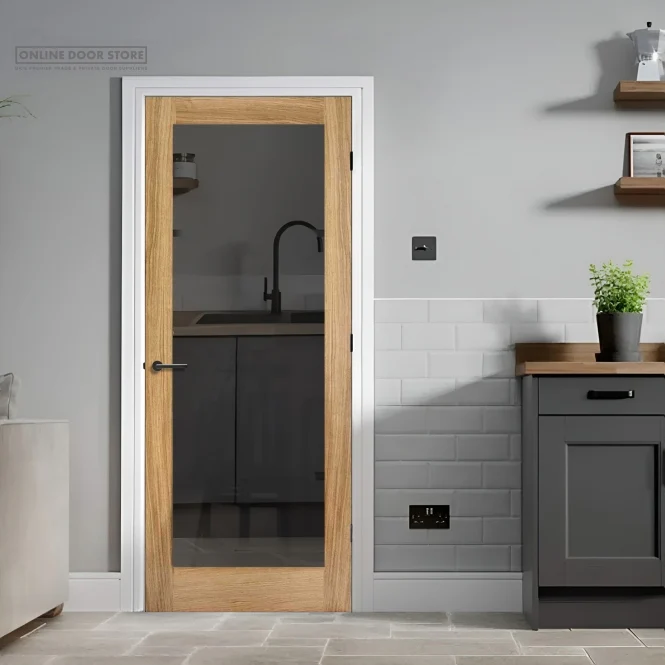LPD Oak Pattern 10 Internal Glazed Door 1L Clear - Image 2