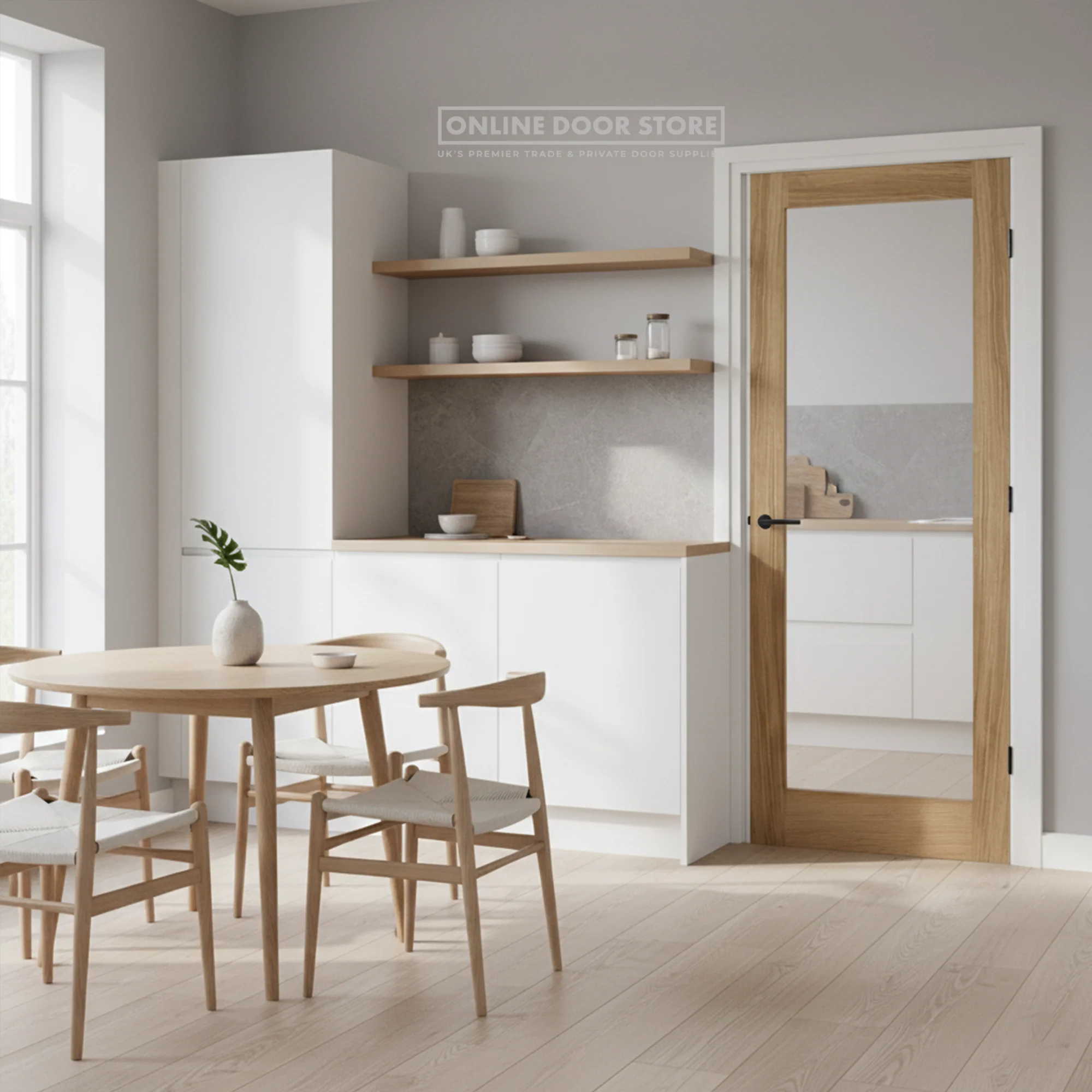 LPD Oak Pattern 10 Internal Glazed Door 1L Clear - Image 3