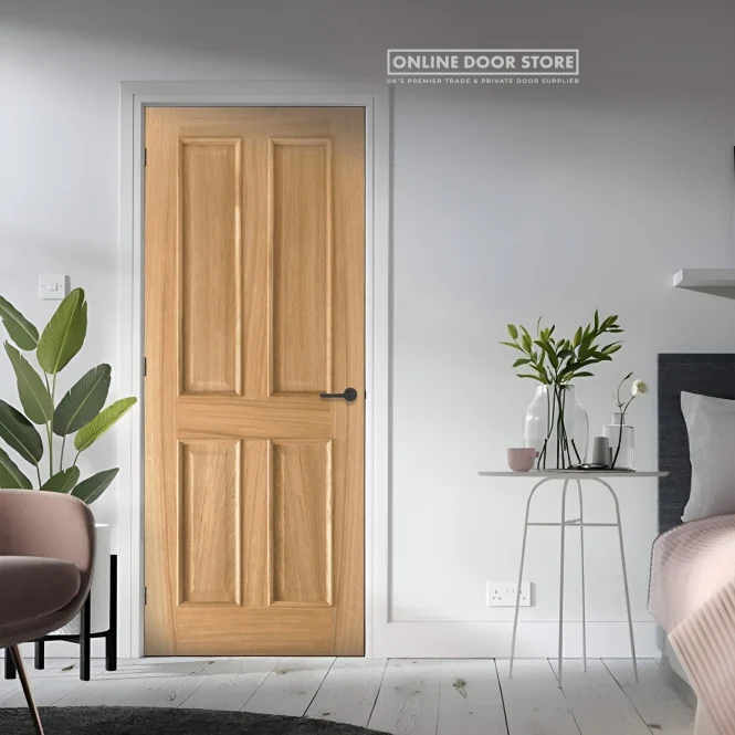 LPD Oak Regency 4-Panel RM2S FD30 Fire Door - Image 3