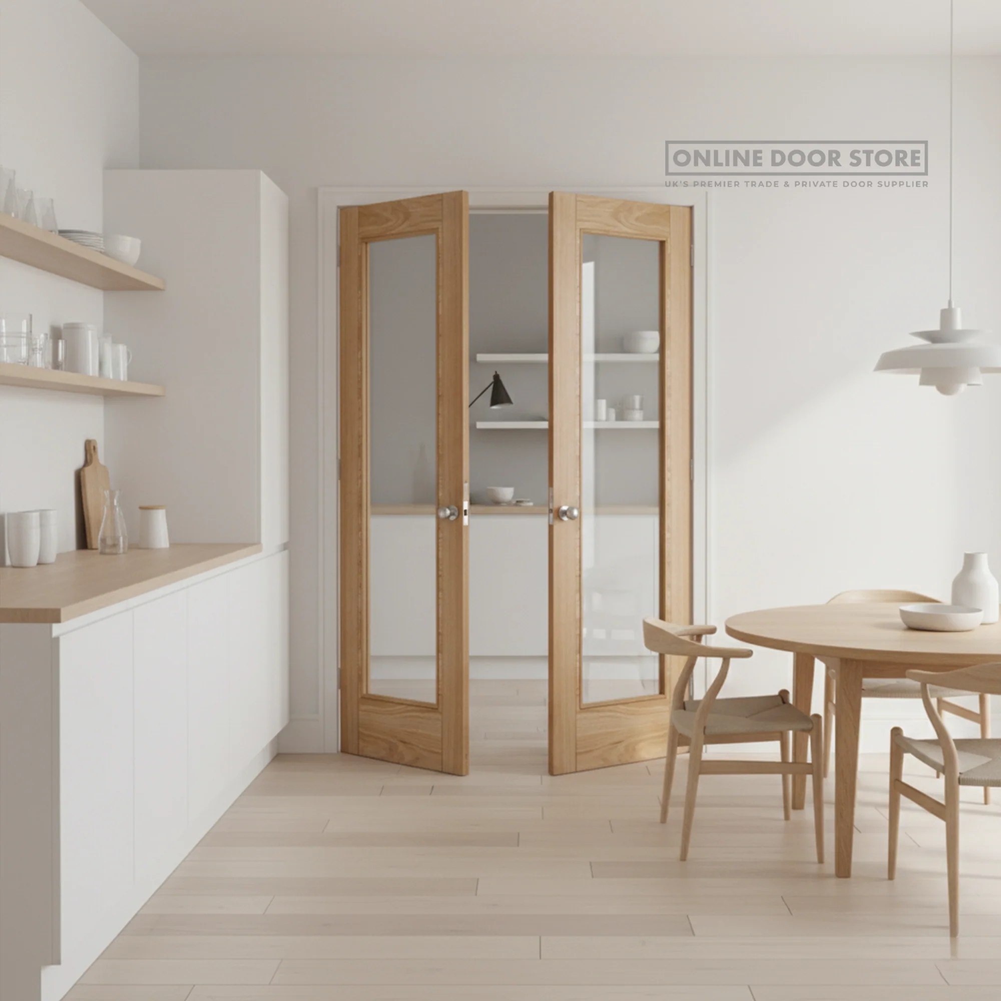 LPD Oak Vancouver Internal Glazed Door Pair - Image 2