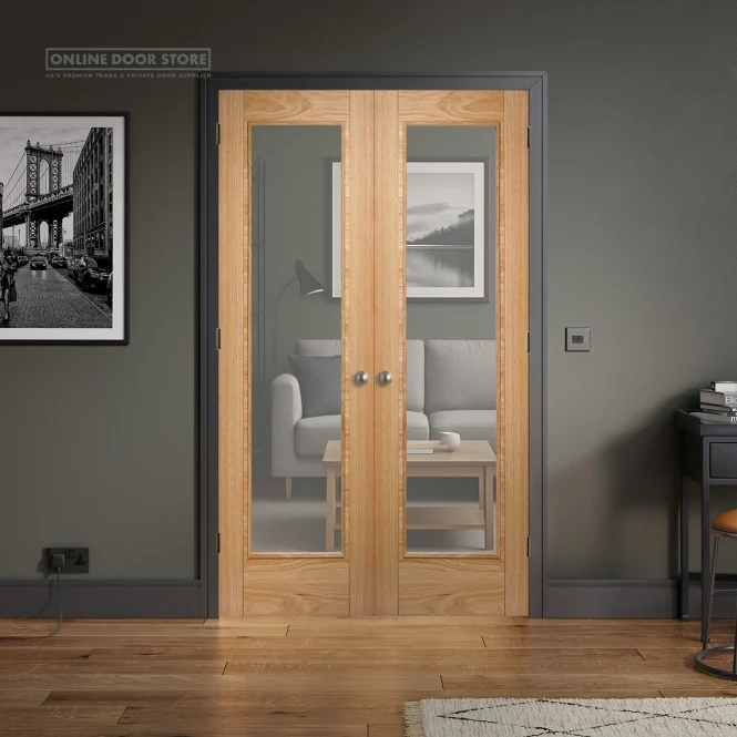 LPD Oak Vancouver Internal Glazed Door Pair - Image 3