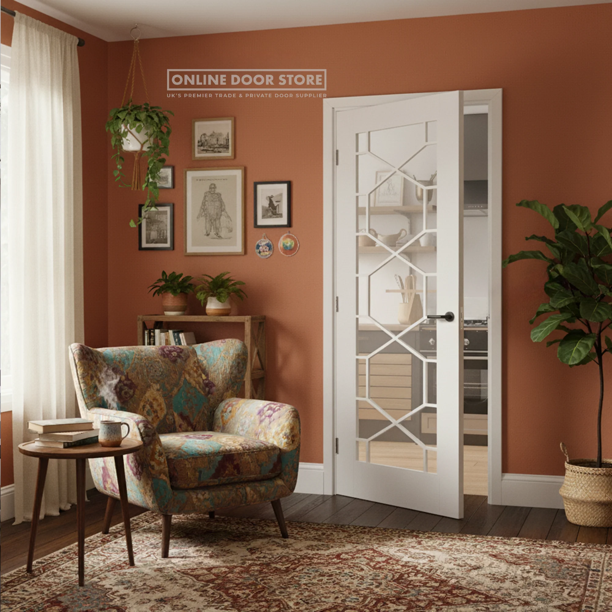 LPD Orly Glazed White Primed Internal Glazed Door - Image 2