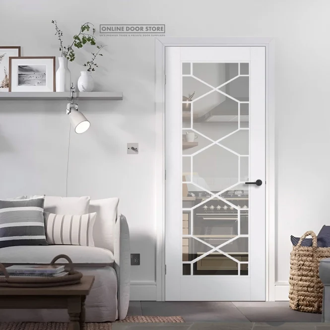 LPD Orly Glazed White Primed Internal Glazed Door - Image 3