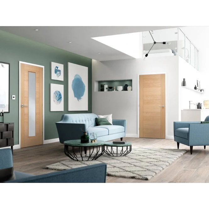 LPD Pre-Finished Oak Vancouver 5 panel FD30 Fire Door - Image 3