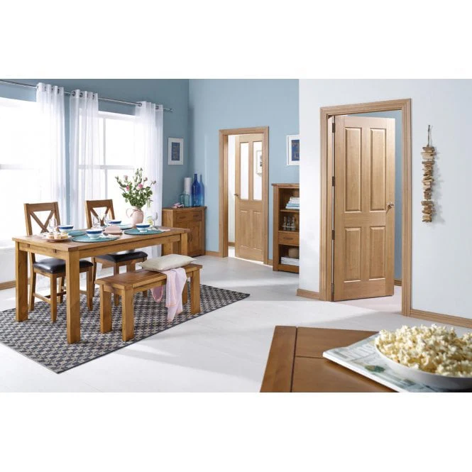 LPD Regency Pre-Finished Oak 4 panel Internal Door - Image 3