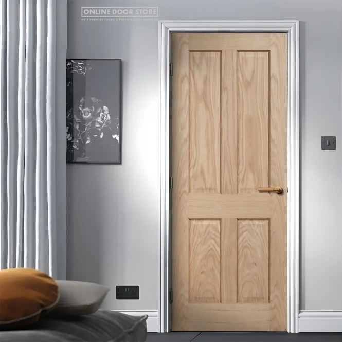 LPD Regency Unfinished Oak 4 panel Internal Door - Image 3