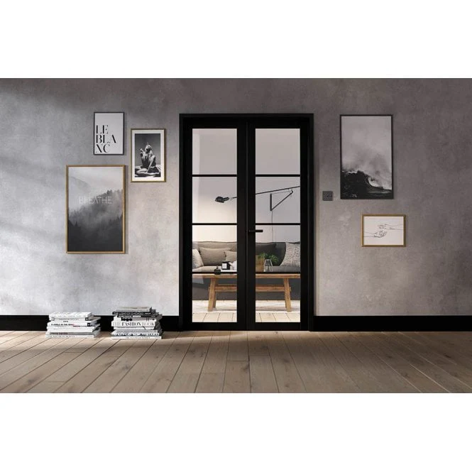 LPD Room Divider Black Soho W4 Internal Glazed Doorset - Image 3