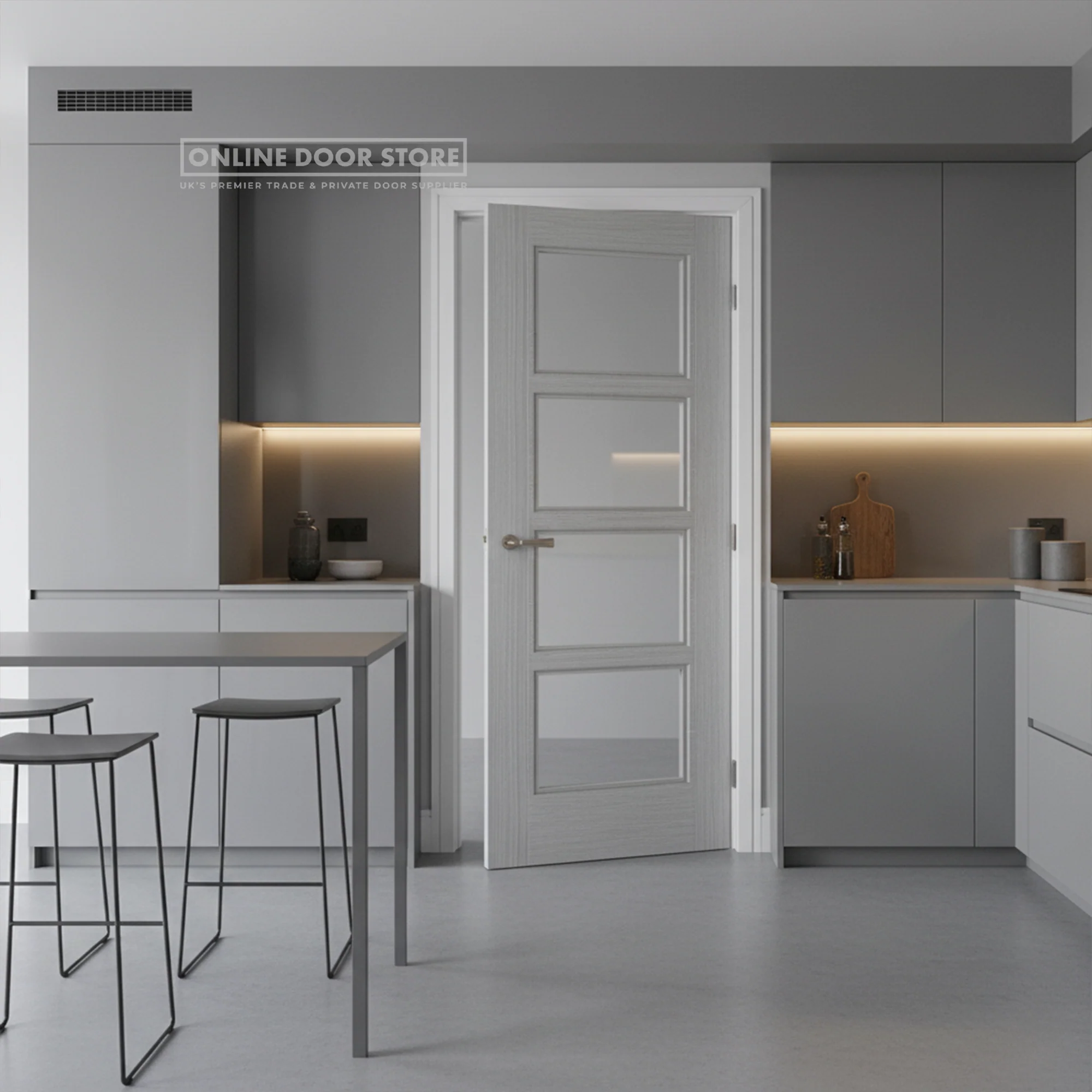 LPD Vancouver Light Grey 4 Light Internal Glazed Door - Image 2