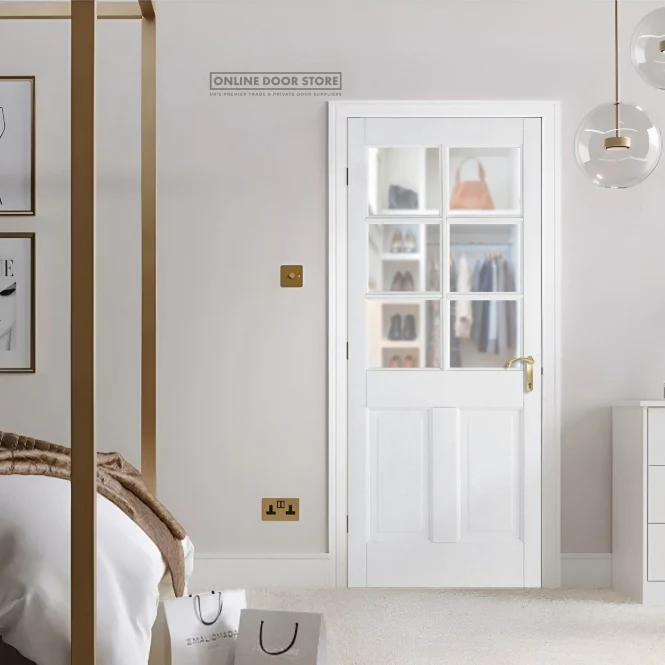 LPD White Canterbury 2-Panel Internal Glazed Door 6L - Image 3