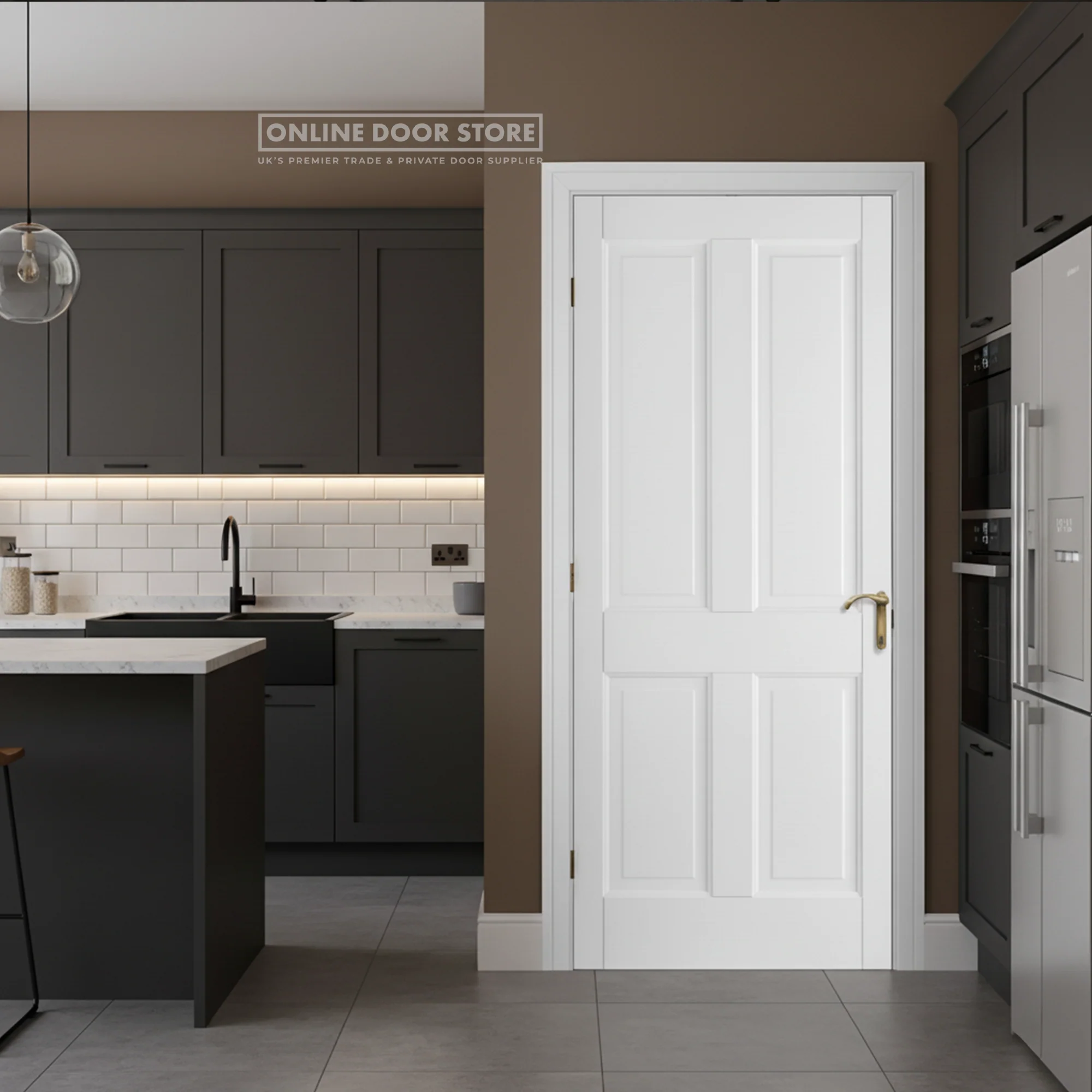 LPD White Canterbury 4-Panel FD30 Fire Door - Image 4