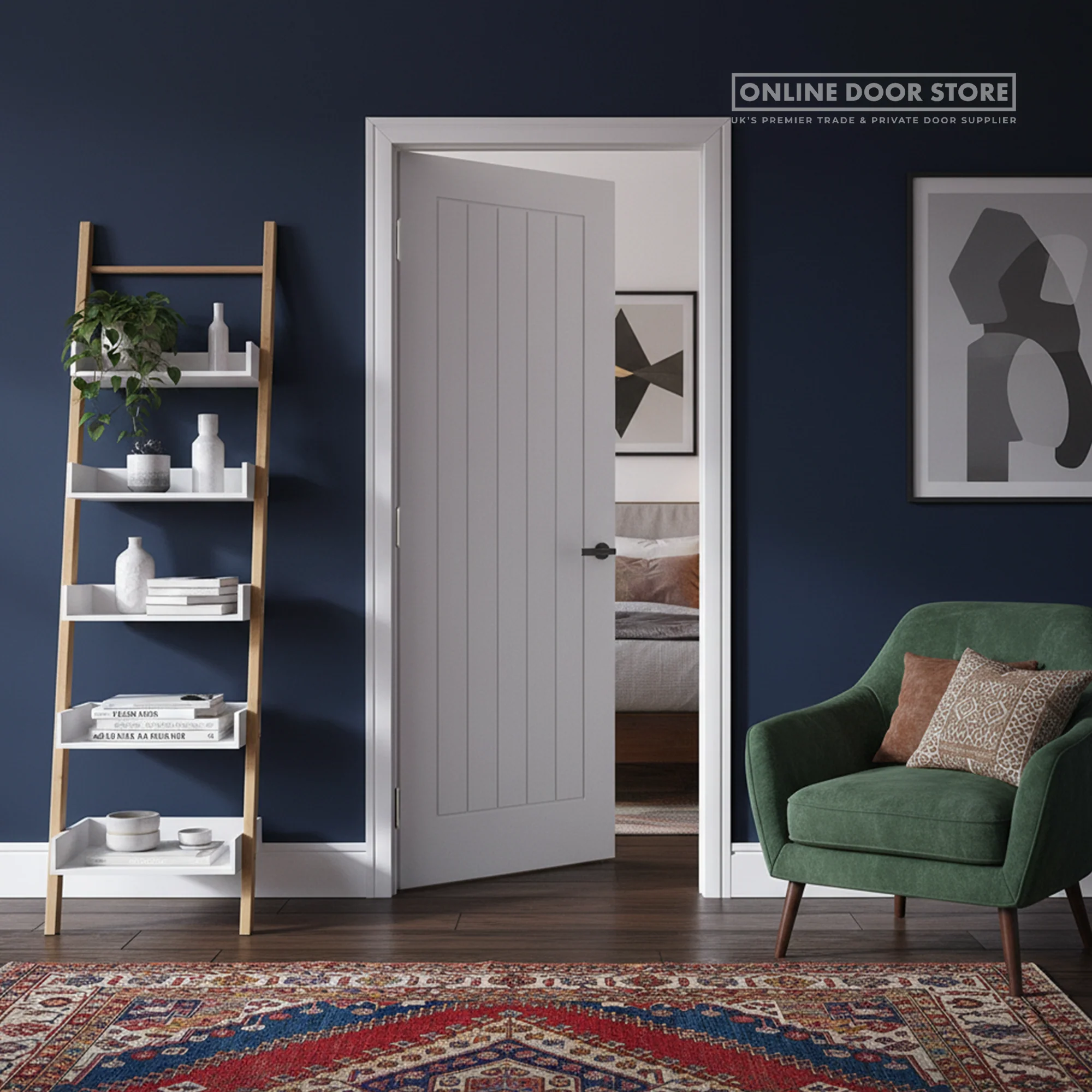 LPD White Mexicano FD30 Fire Door - Image 3