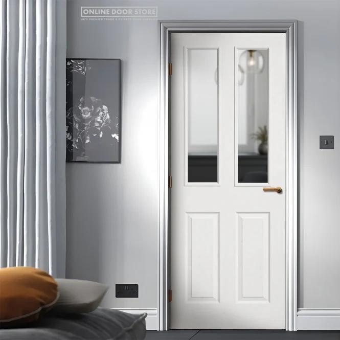 LPD White Moulded Internal Glazed Door 2-Panel 2L - Image 3
