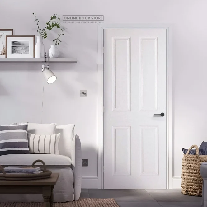 LPD White Moulded Textured 4-Panel Internal Door - Image 3
