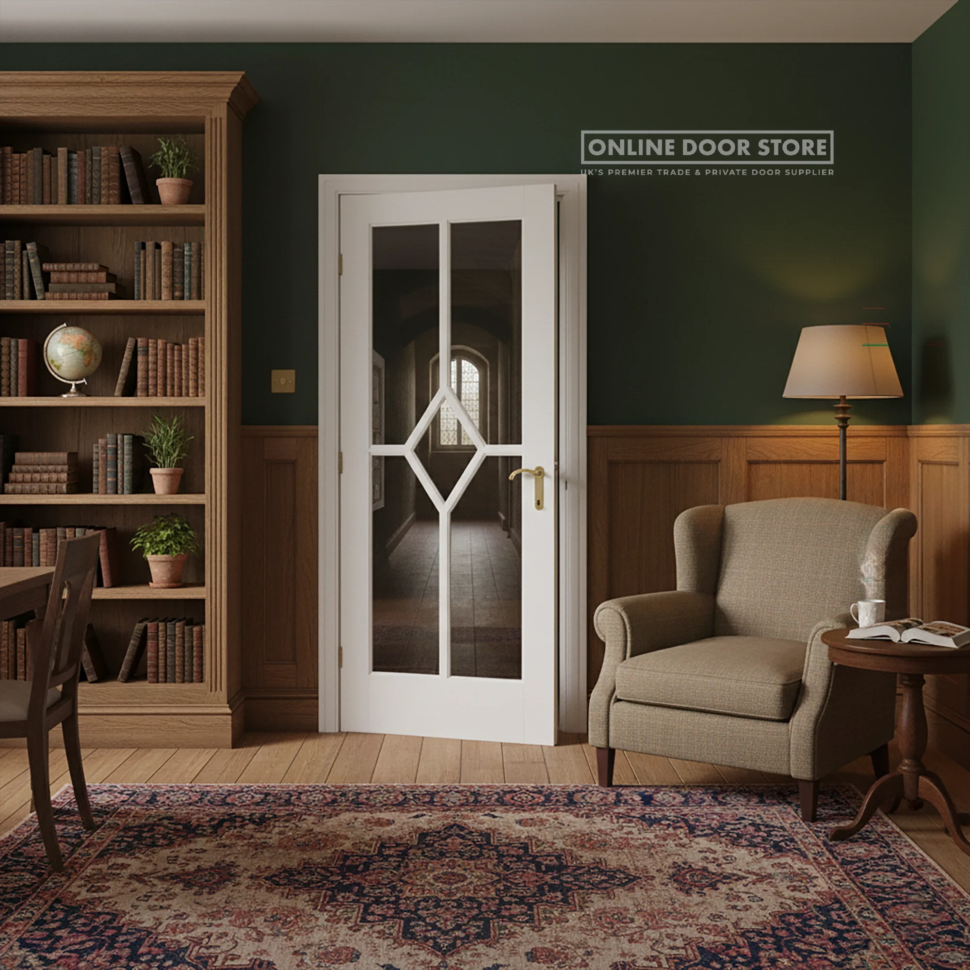 LPD White Reims Internal Glazed Door - Image 2