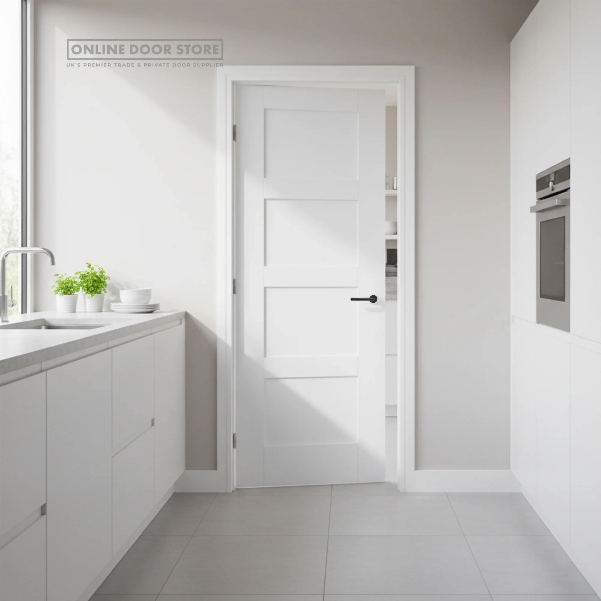 LPD White Shaker 4-Panel Internal Door - Image 2