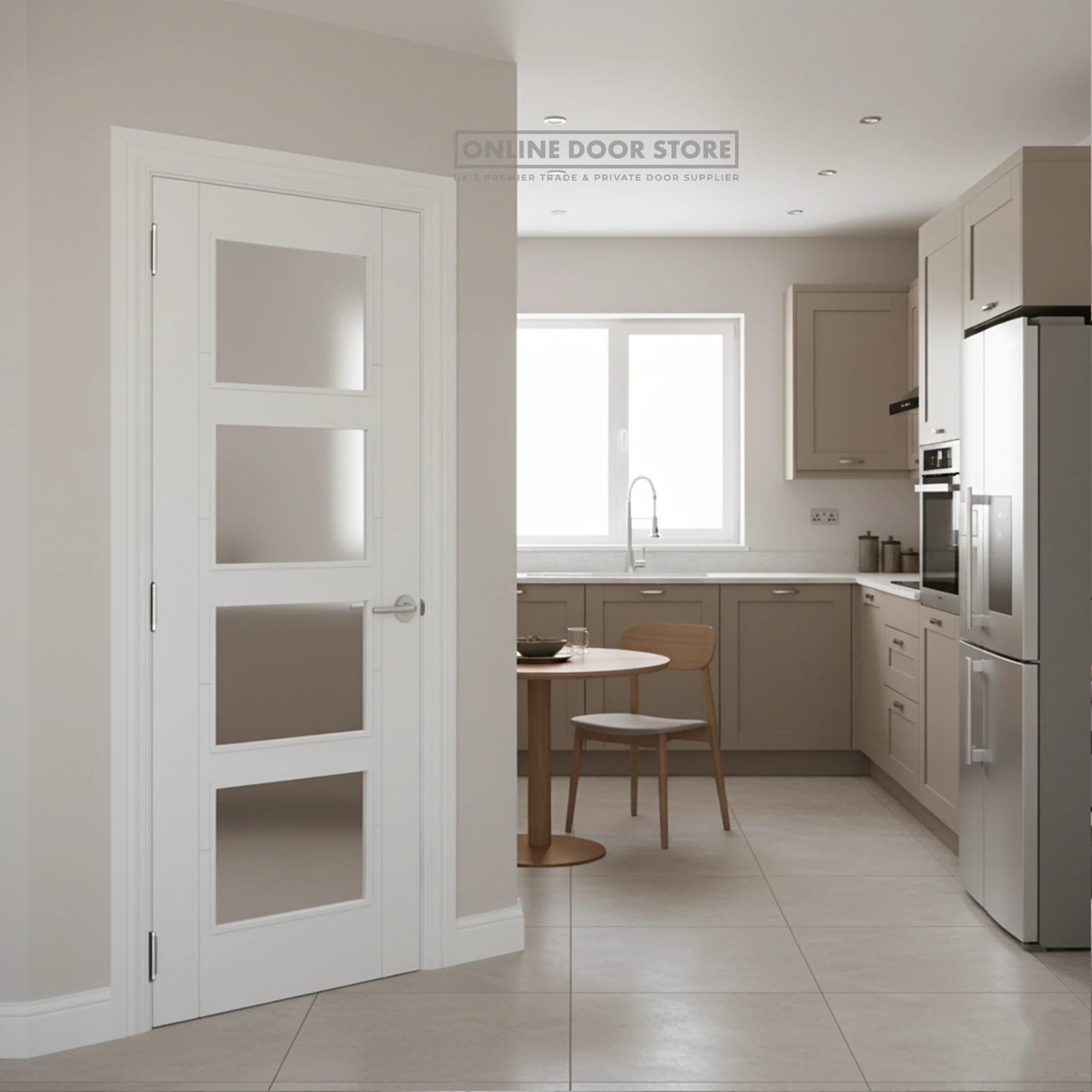 LPD White Vancouver Internal Glazed Door 4L Clear - Image 2