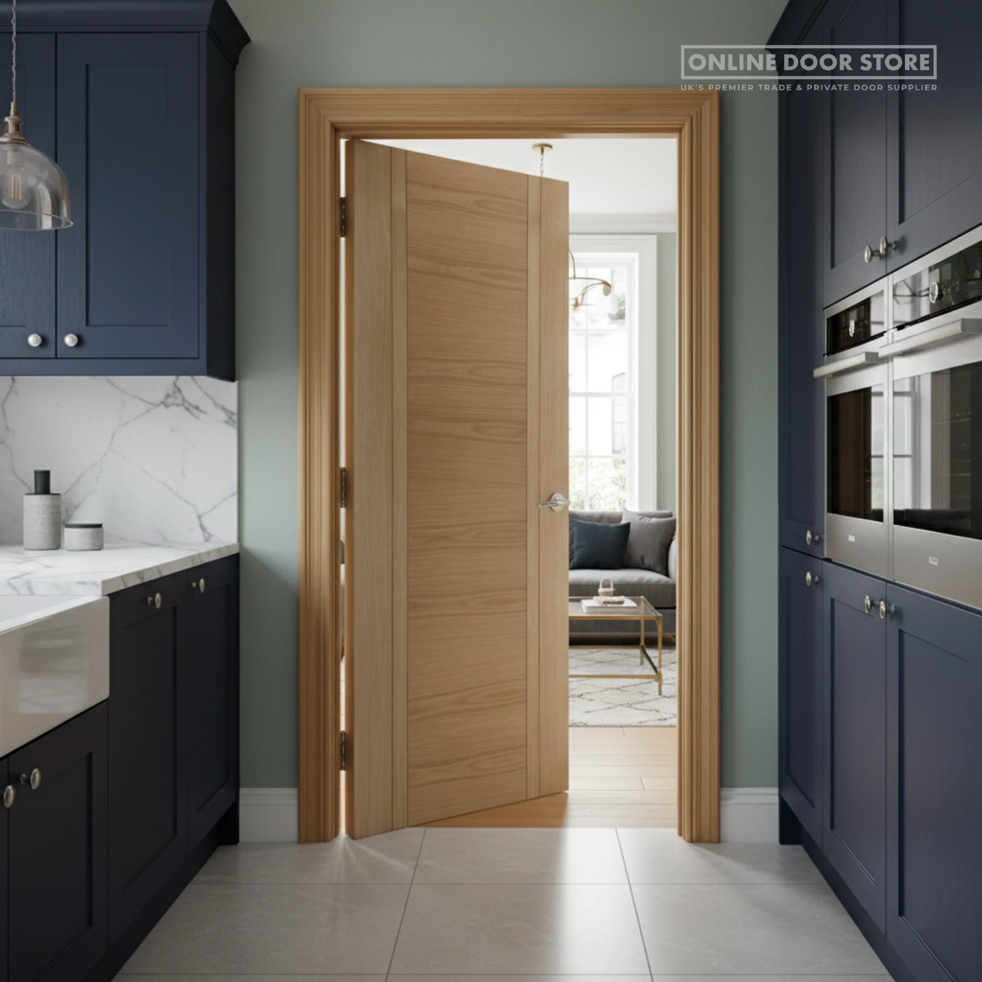 Mendes Capri Pre-Finished Oak Flush FD30 Fire Door - Image 2