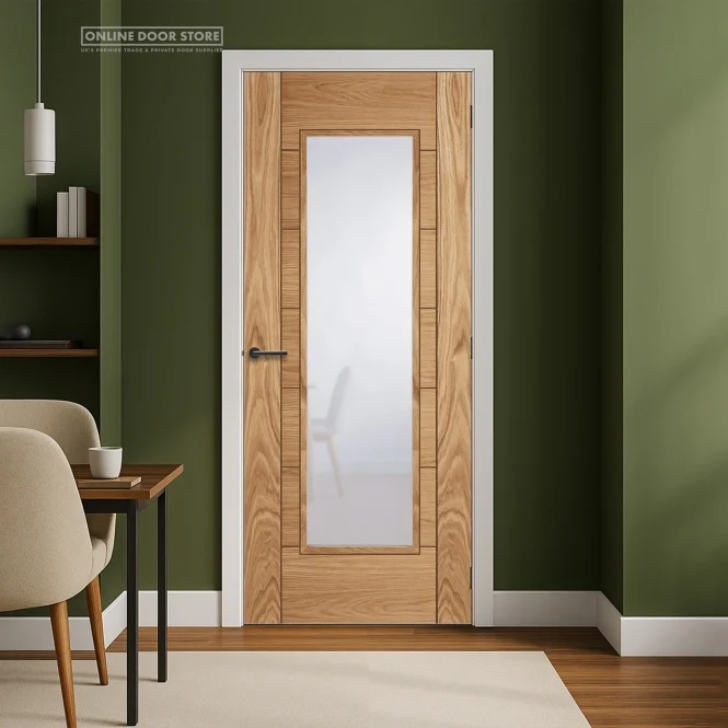 Mendes Corsica Pre-Finished Oak Glazed FD30 Fire Door - Image 3