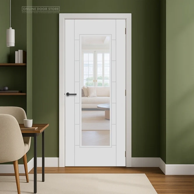 Mendes CORSICA White Primed 1 Light Clear Internal Glazed Door - Image 3