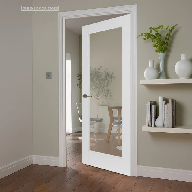 Mendes Deluxe White Primed 1 Light Shaker Clear Internal Glazed Door - Image 3