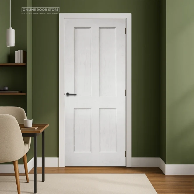 Mendes Essex White Primed Oak 4 Panel Internal Door - Image 3