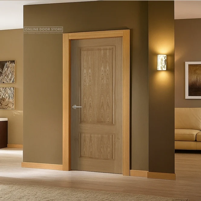 Mendes Iris Raised Moulding Un-Finished Oak 2 Panel Internal Door - Image 2