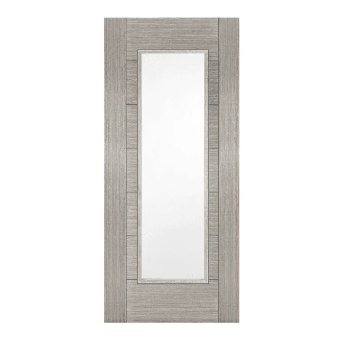 Mendes Light Grey Corsica 1 Light Clear Glazed FD30 Fire Door