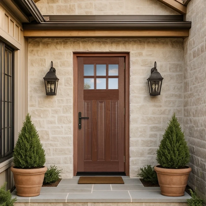 Mendes Pattern 664 Hardwood Unglazed External Door - Image 2