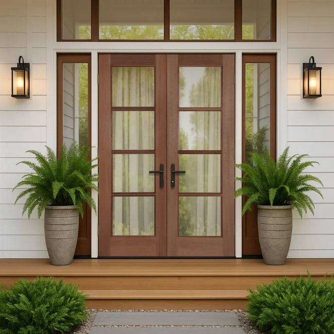 Mendes Pattern 70 Hardwood Unglazed External Door Pair - Image 2