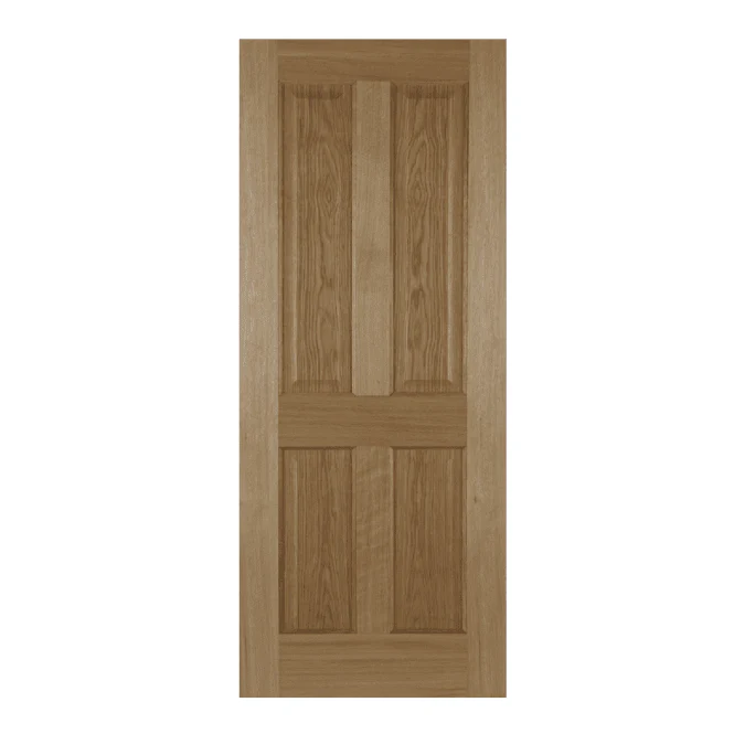 Mendes Recessed Un-Finished Oak 4 Panel Internal Door