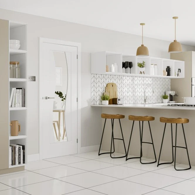 XL Joinery Florence Fully Finished White Internal Glazed Door - Image 3