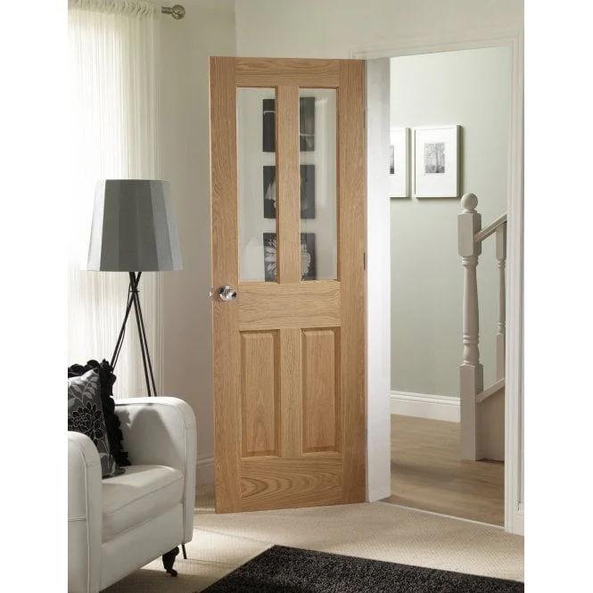 XL Joinery Malton Pre-finished Oak Bevelled Glass Internal Glazed Door - Image 3