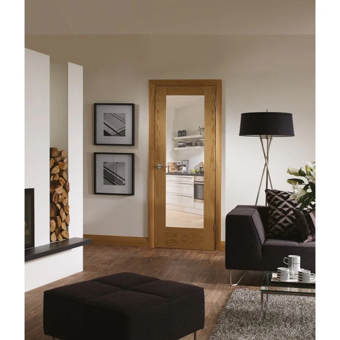 XL Joinery Pattern 10 Oak Clear Internal Glazed Door - Image 3