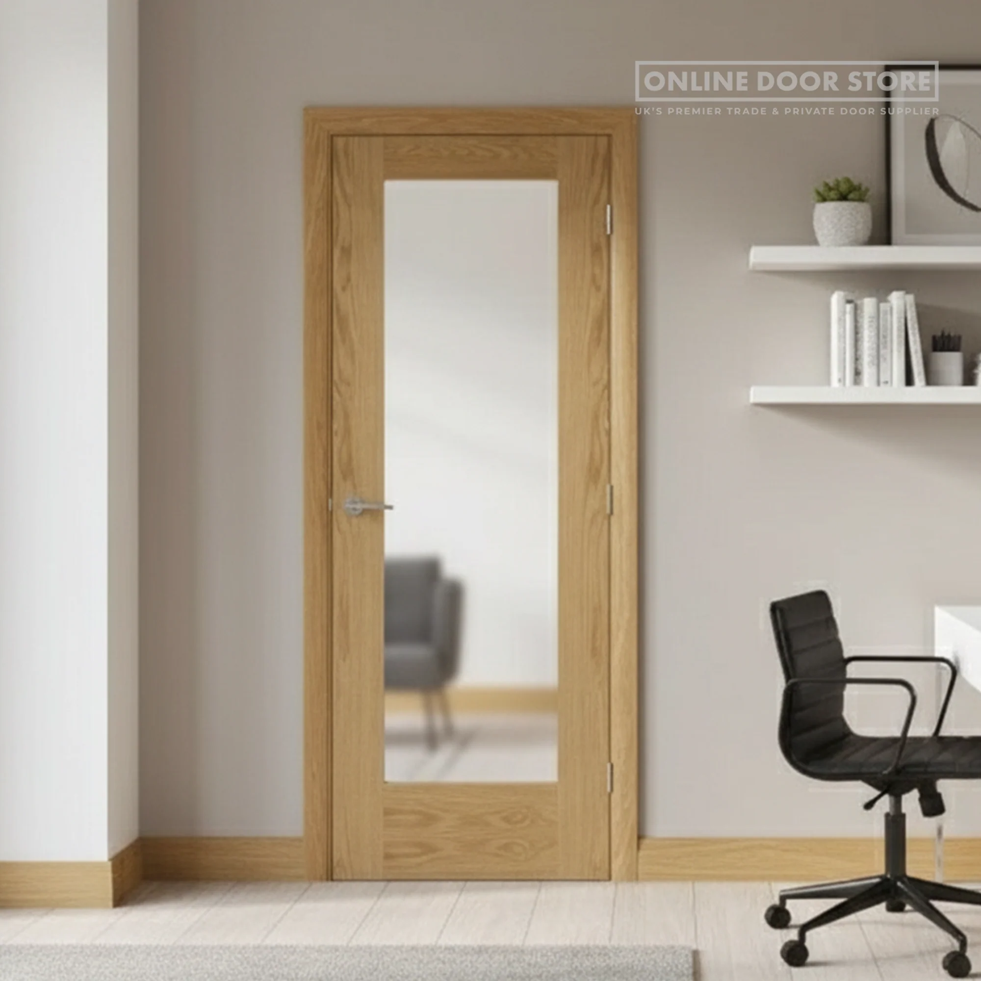 XL Joinery Pattern 10 Pre-Finished Oak Clear Internal Glazed Door - Image 2