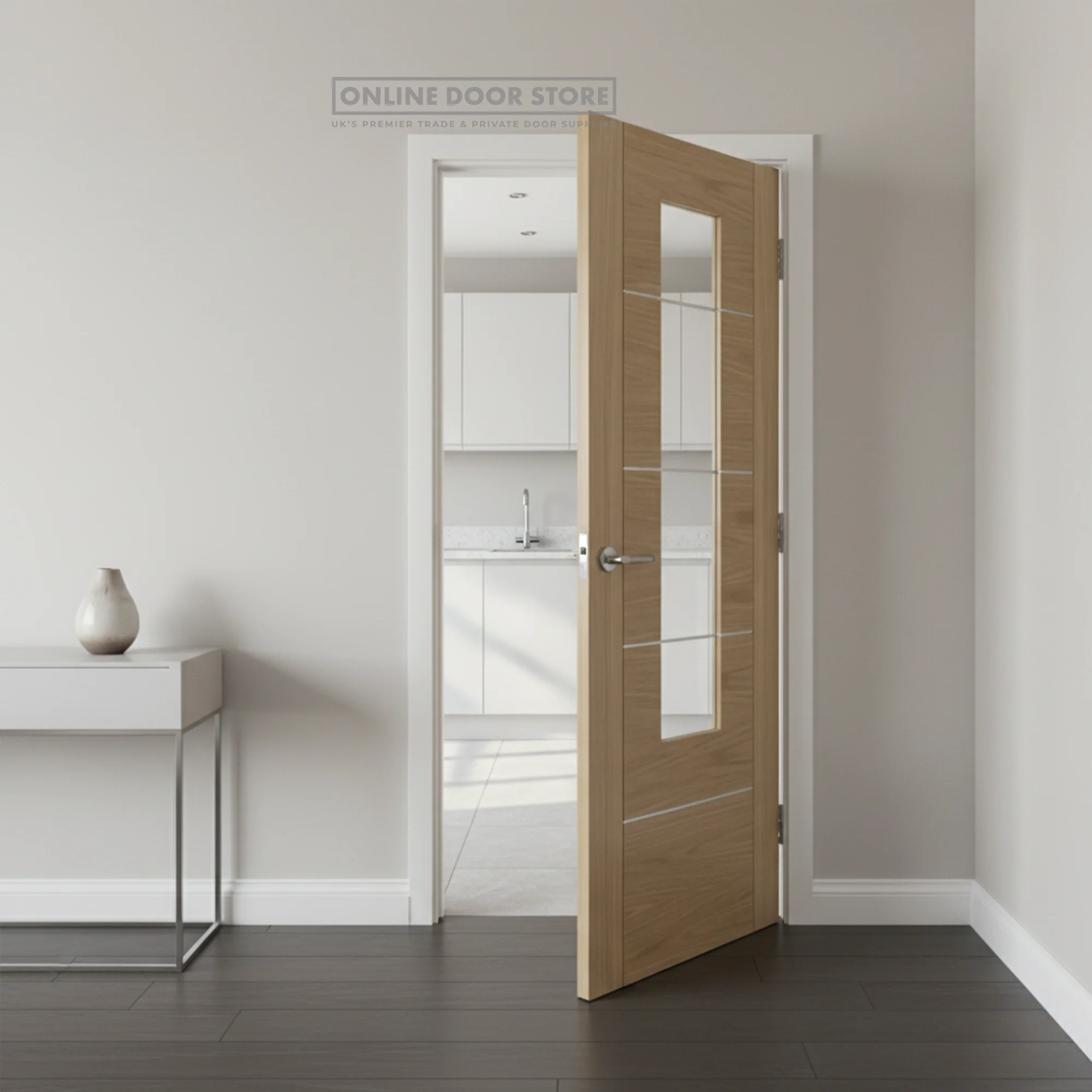 XL Joinery Portici Pre-Finished Oak Clear Internal Glazed Door - Image 2