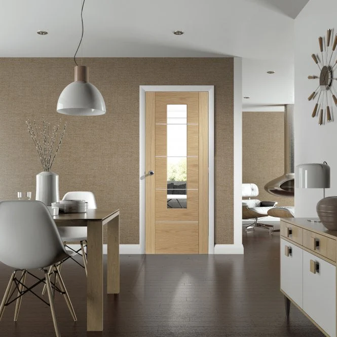 XL Joinery Portici Pre-Finished Oak Clear Internal Glazed Door - Image 3