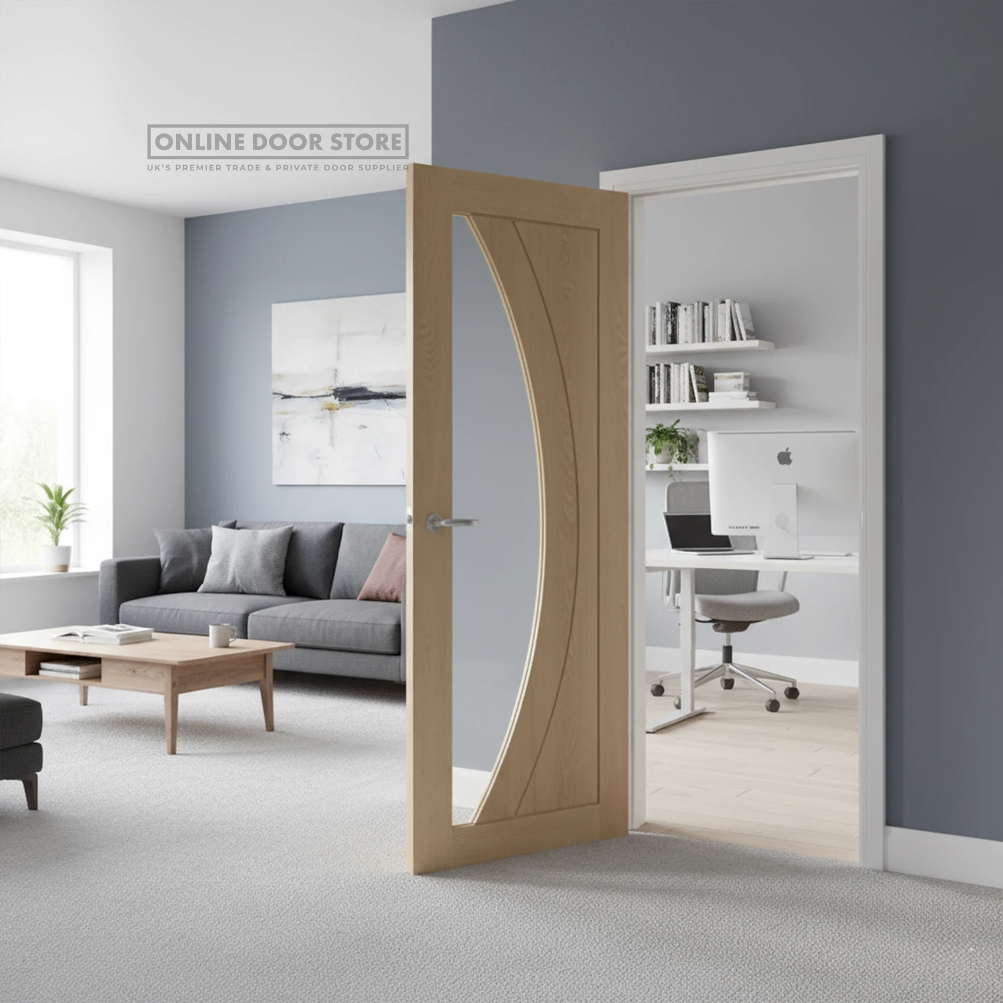 XL Joinery Salerno Pre-Finished Oak Clear Internal Glazed Door - Image 2