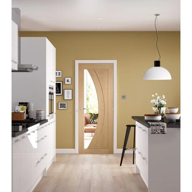 XL Joinery Salerno Pre-Finished Oak Clear Internal Glazed Door - Image 3