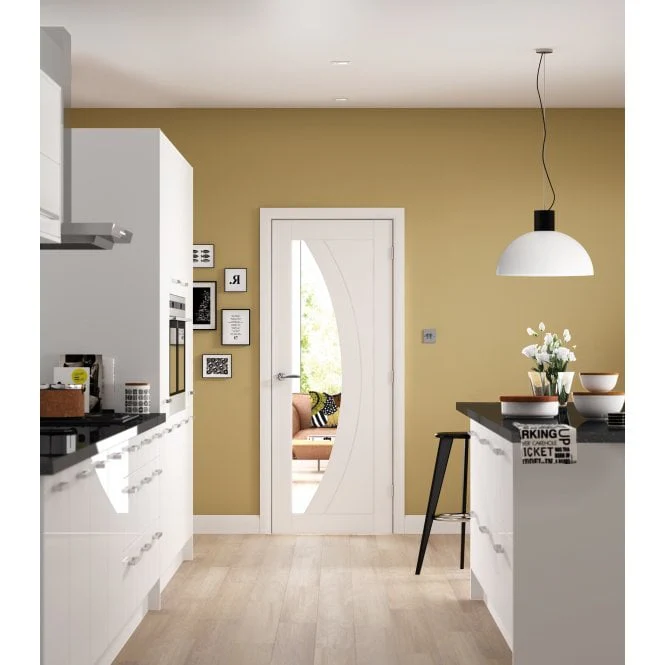 XL Joinery Salerno White Primed Clear Glazed FD30 Fire Door - Image 3