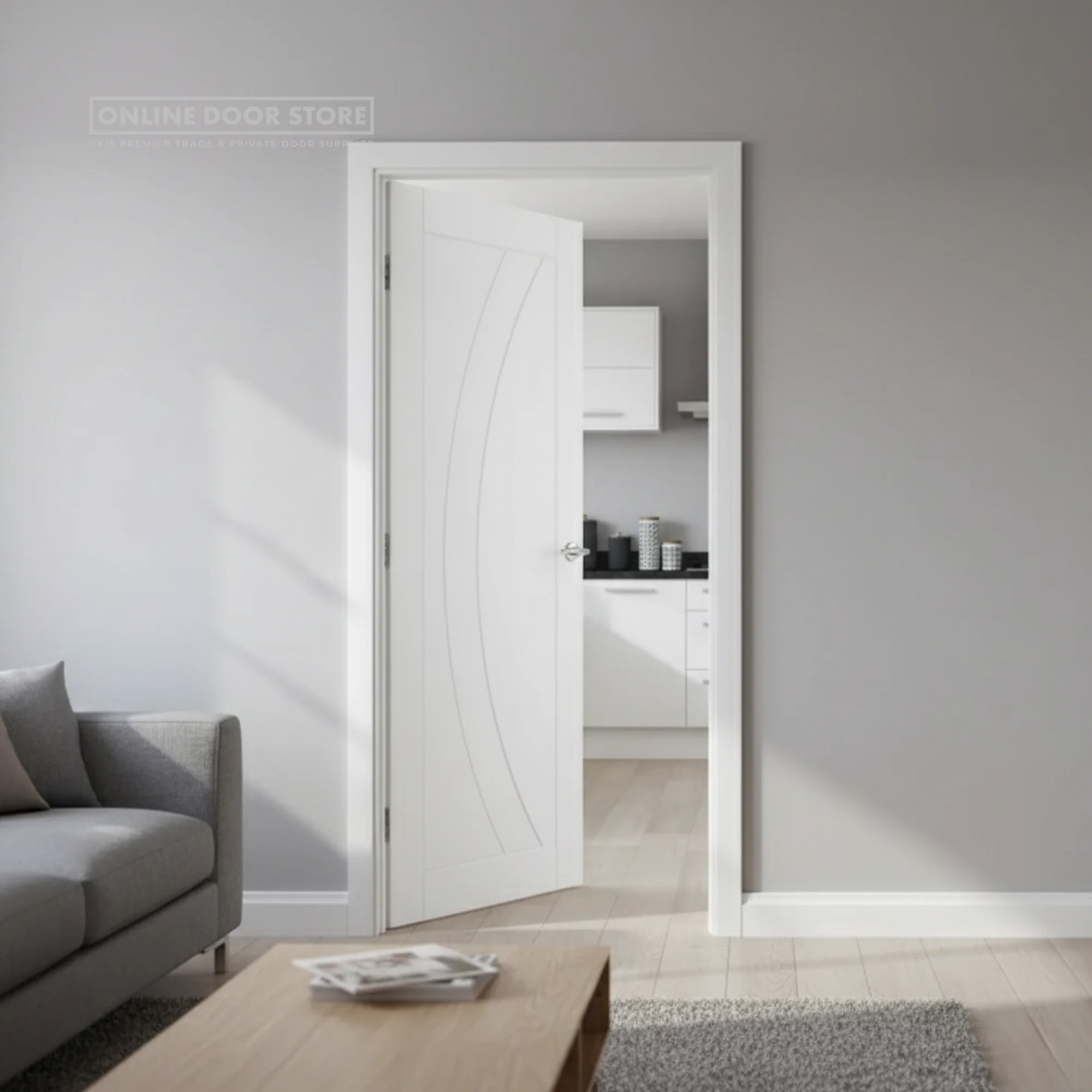 XL Joinery Salerno White Primed Internal Door - Image 2
