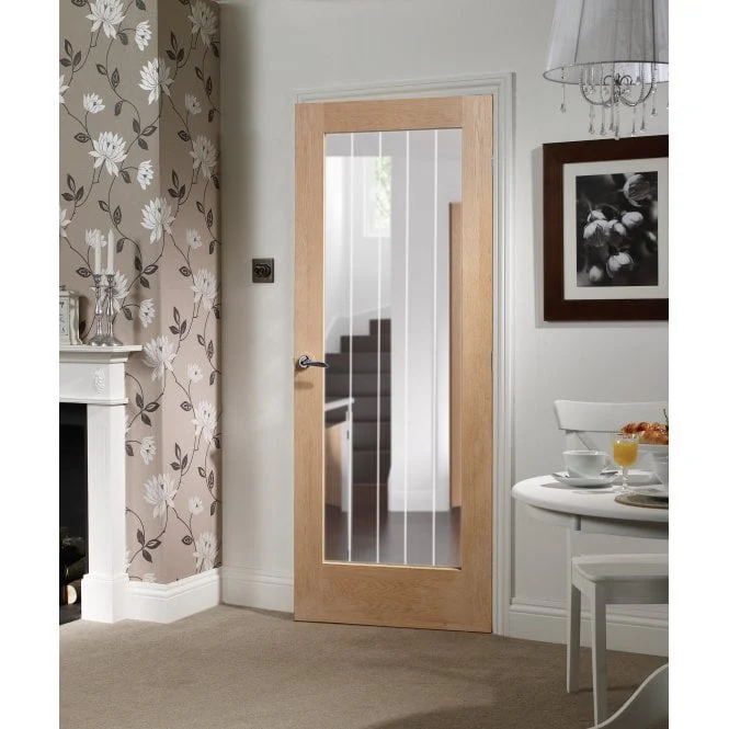XL Joinery Suffolk 1 Light Oak Etched Internal Glazed Door - Image 3